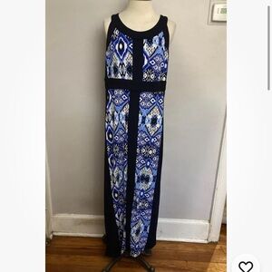 12-23 R&M Richards Maxi dress blue 10